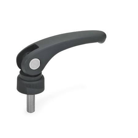 Otto Ganter Clamping Lever with Eccentrical Cam Threaded Stud Plastic Plastic, GN 926.1